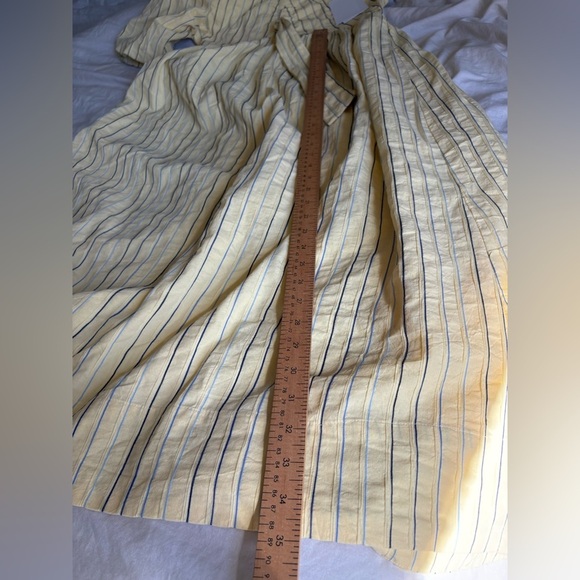 YAS NWT yellow midi dress size 8 striped bow front smocked midi - Picture 9 of 10